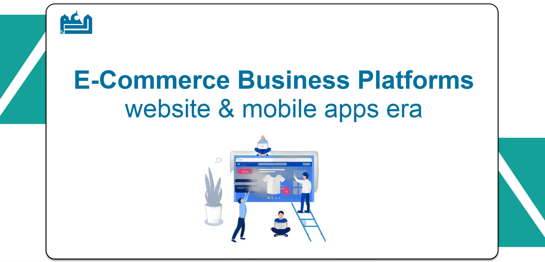 An illustration of diverse e-commerce platforms showcasing a website and mobile app interface with shopping carts and product listings