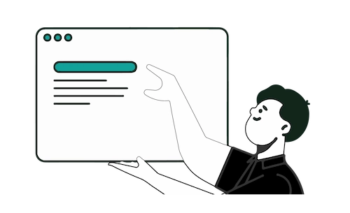 Illustration of interactive dashboards displaying data for real-time business performance monitoring.