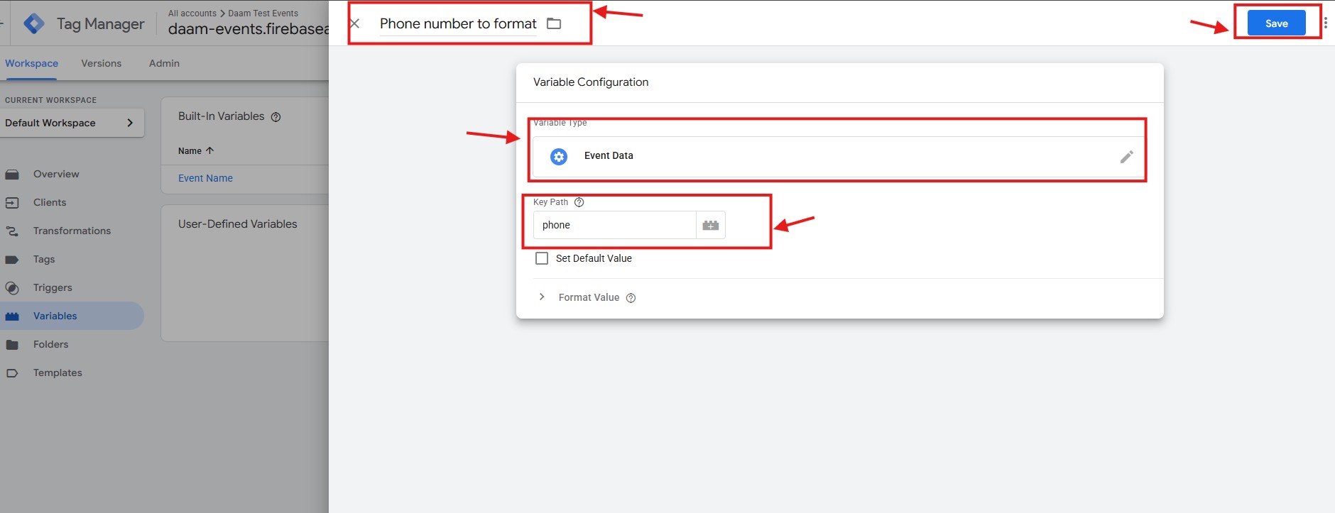 variable configuration